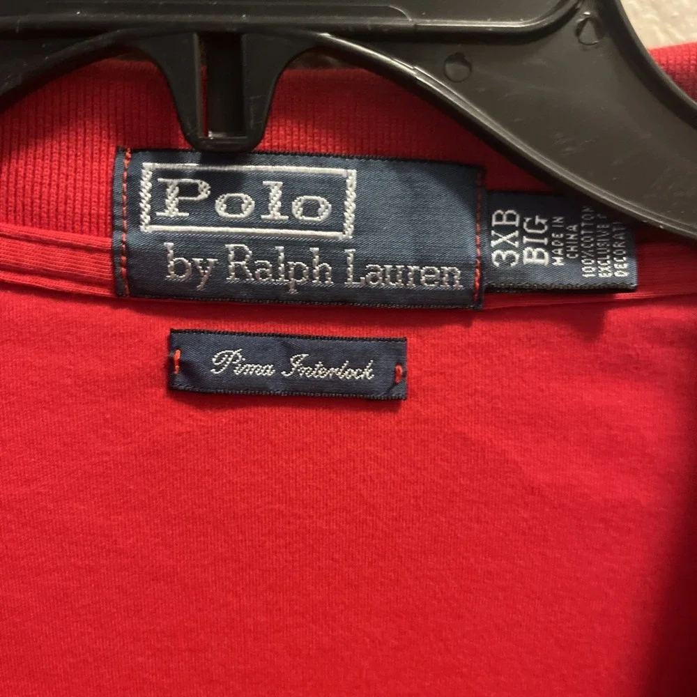Polo Ralph Lauren Polo Shirt Men 3XB Big‎ Red Pima Interlock Flesh Pony Golf